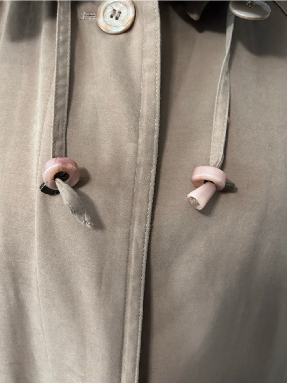 Gallery Petite Hooded Trench Coat Beige Longline Size 10 - Picture 3 of 12